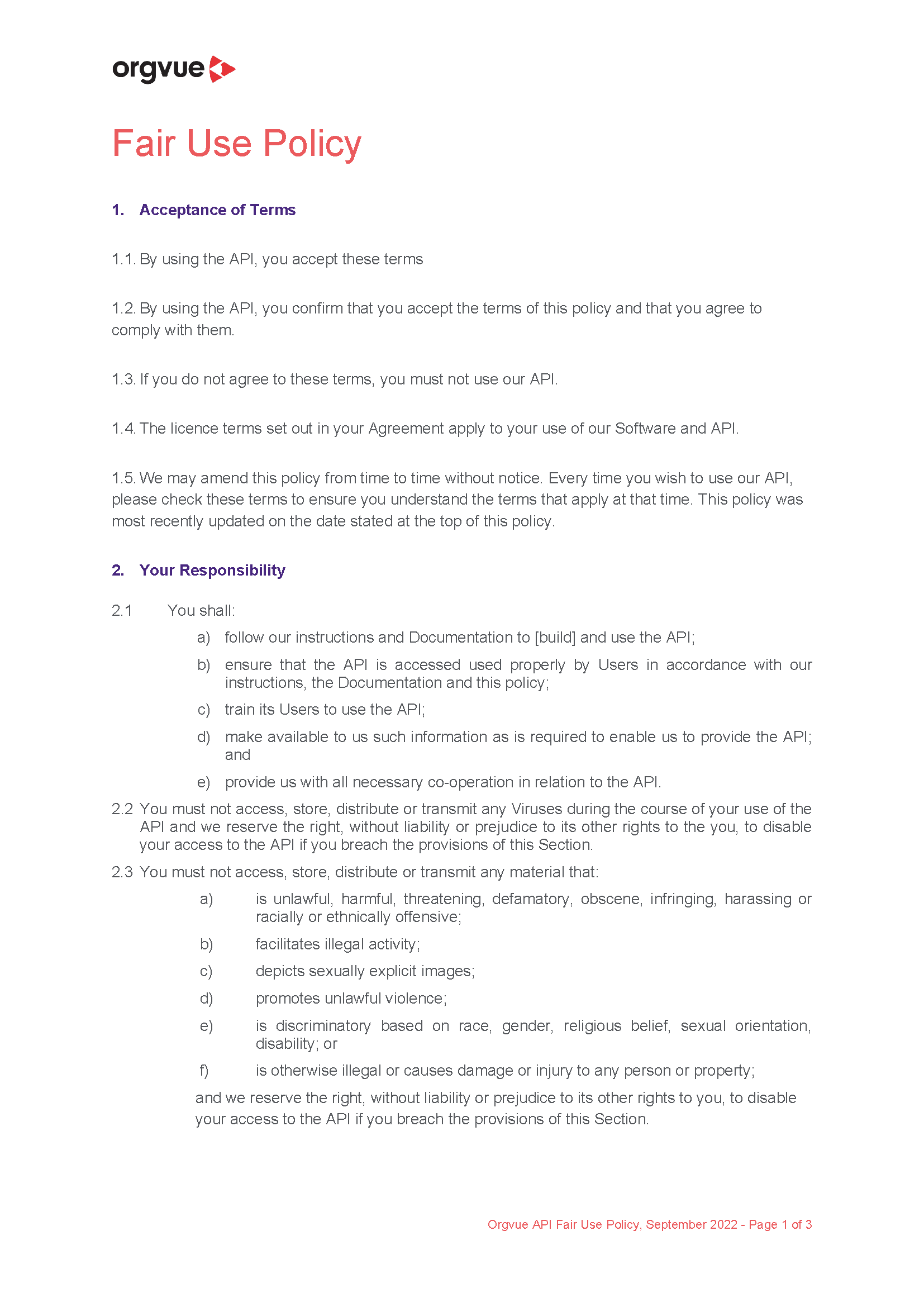 Fair use policy | Orgvue