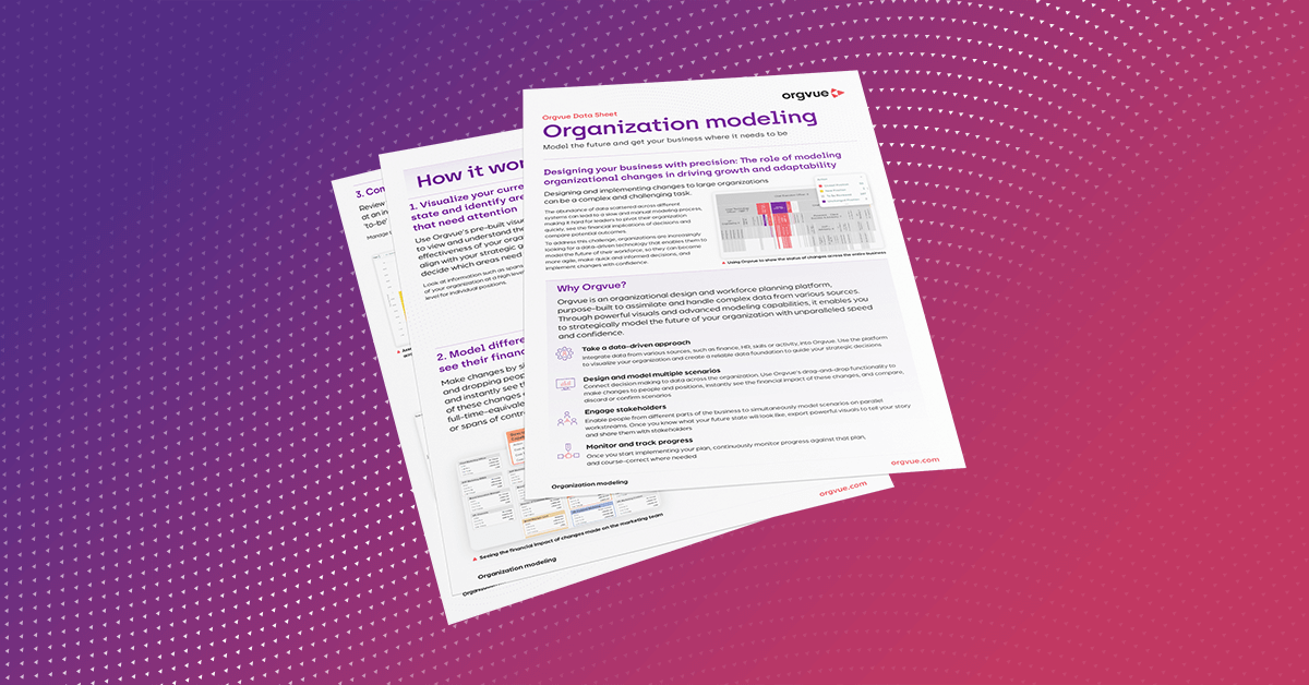 Organization modeling data sheet