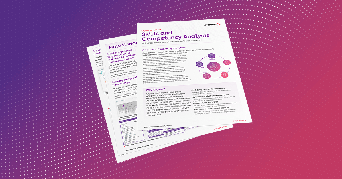 Skills and competency analysis data sheet