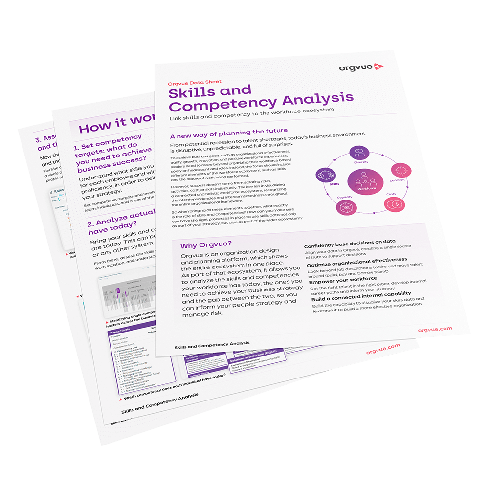 Skills and competency analysis data sheet