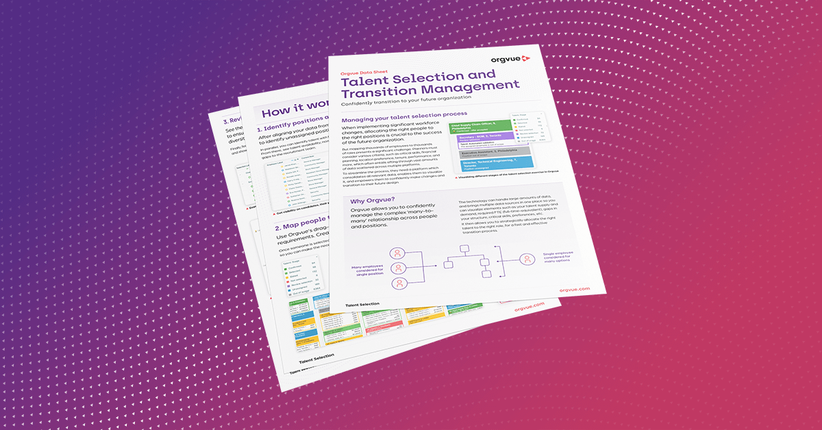 Talent selection and transition management data sheet