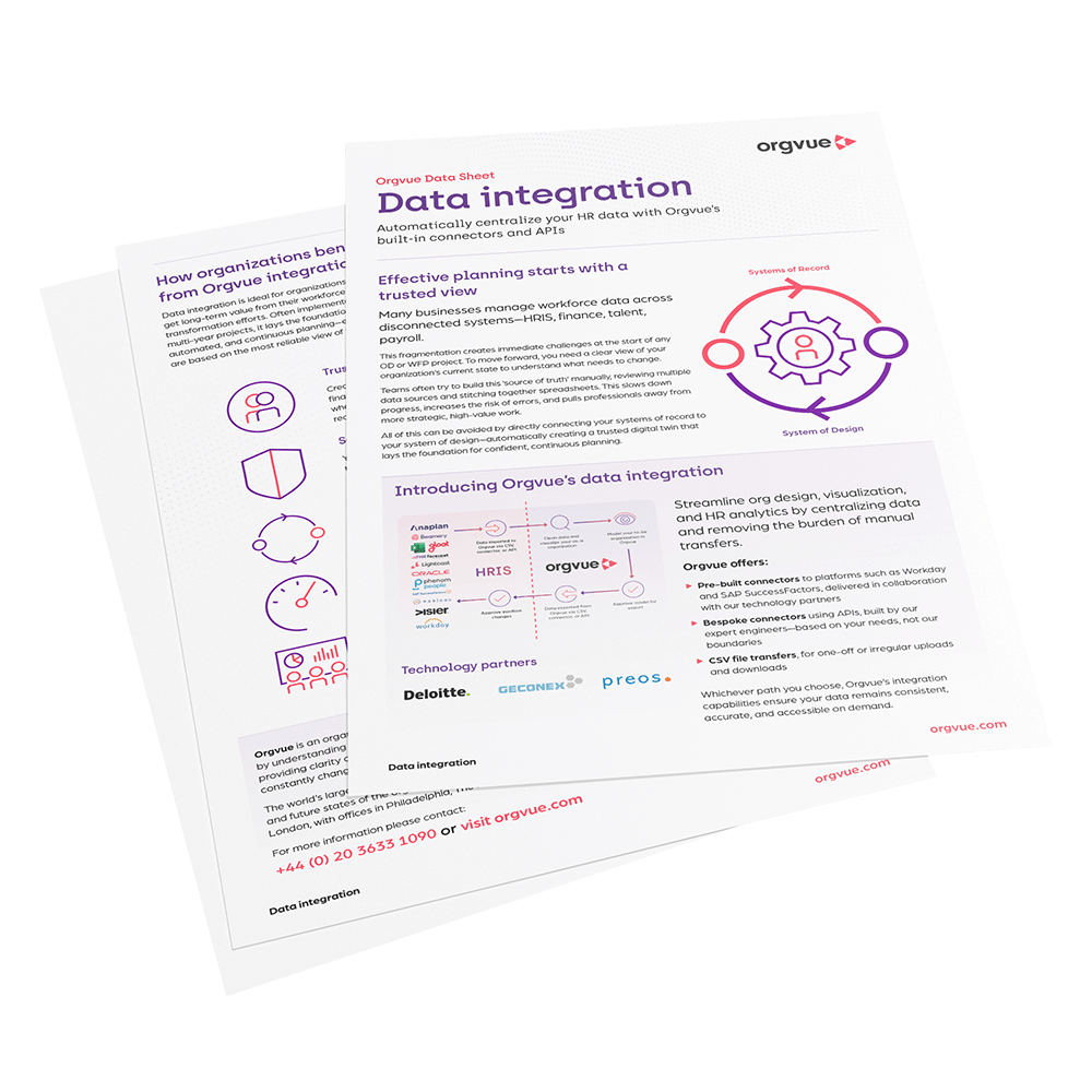 A preview image of the Data integration data sheet
