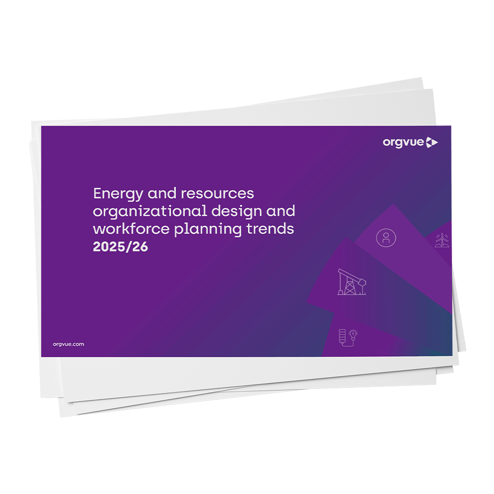 A preview image of the report 'Energy and resources organizational design and workforce planning trends 2025/26'