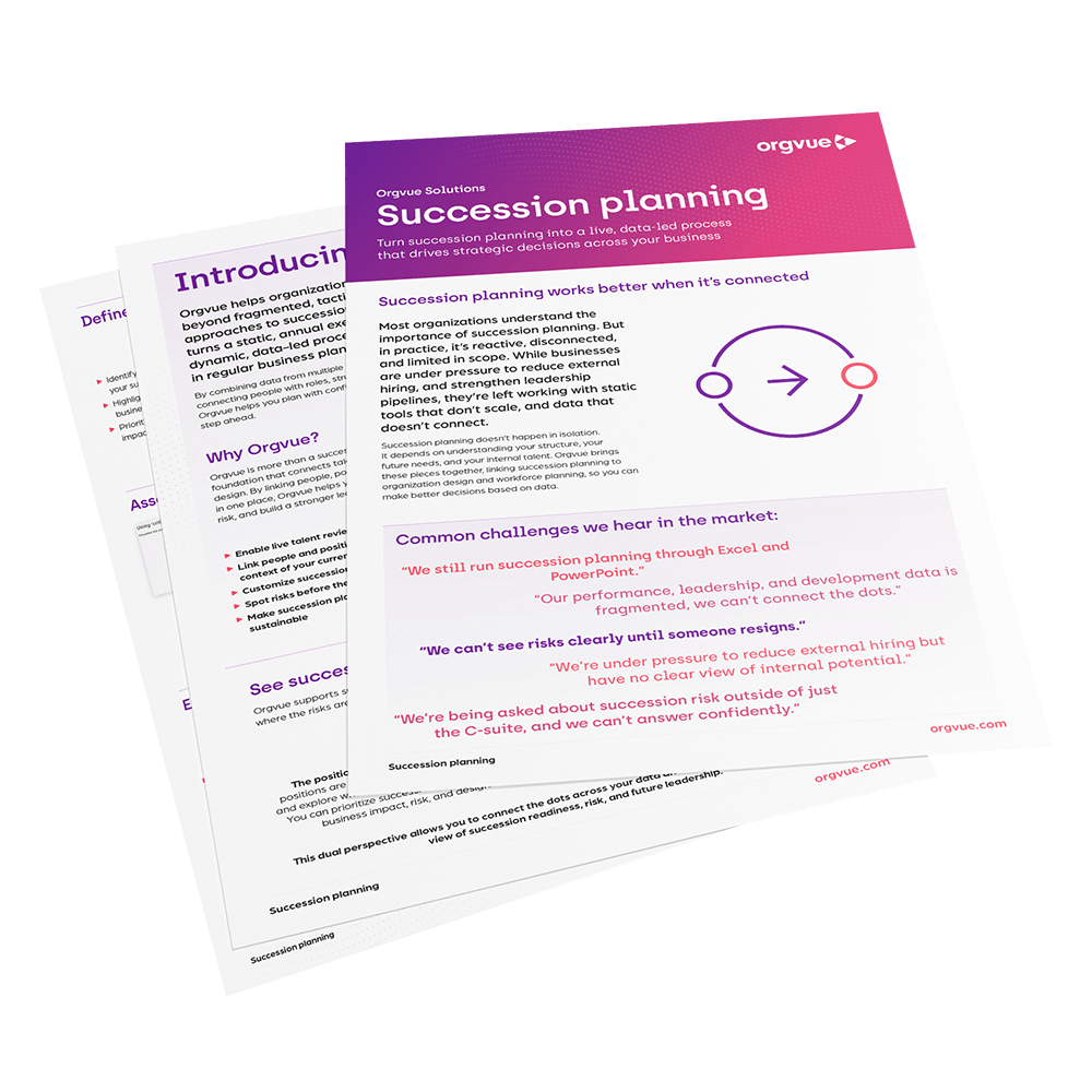 A preview image of the Succession planning solution brief