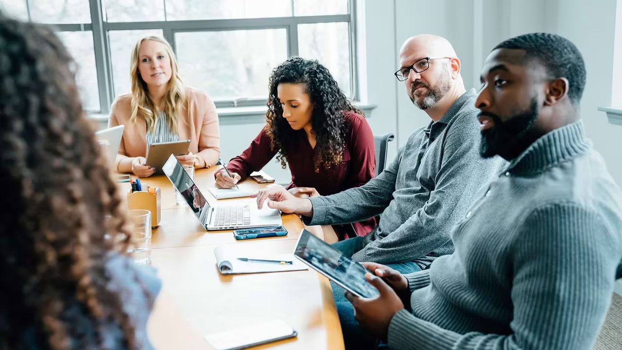 A group of professionals working