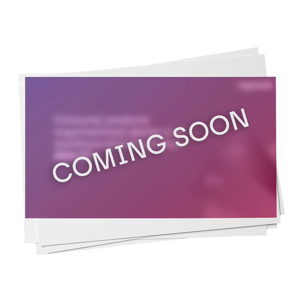 Coming Soon text on a diagonal angle over a blurred purple background, indicating an upcoming announcement or launch.